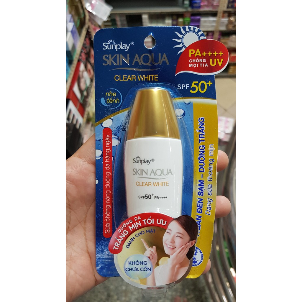 Sữa chống nắng dưỡng trắng Sunplay Skin Aqua Clear White spf 50+  25g