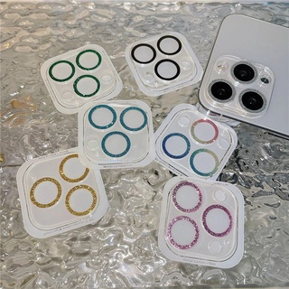 Miếng dán bảo vệ ống kính máy ảnh điện thoại màu trong suốt đính đá lấp lánh cho iPhone 14  Pro Max 13 12 11 Pro Max 13 12