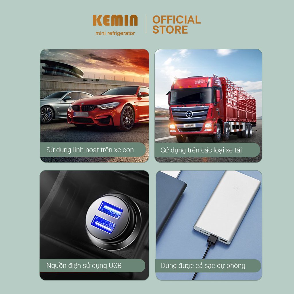 Quạt đôi mini USB KEMIN ST-1 Đa Năng Xoay 360 độ - Tiện tích trong xe ô tô, bàn làm việc