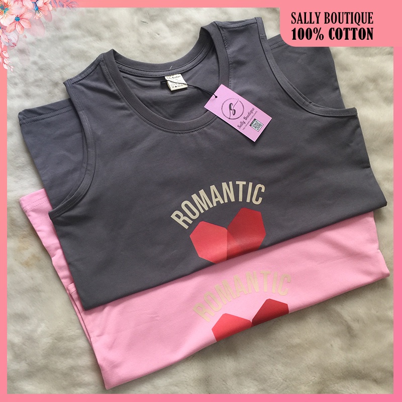 Áo thun 3 lỗ nữ sát nách cotton 4 chiều ROMANTIC-SALLY-SN100