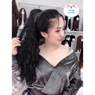 Tóc Giả Cột Buộc Xù Dáng Dài Chất Sợi Tơ Nhân Tạo Như Tóc Thật Dài 60cm