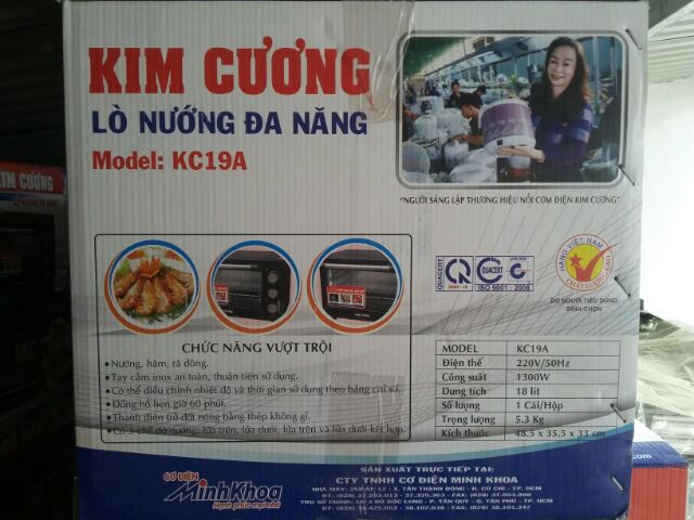 Lò nướng đa năng 19 lít Kim Cương KC19A