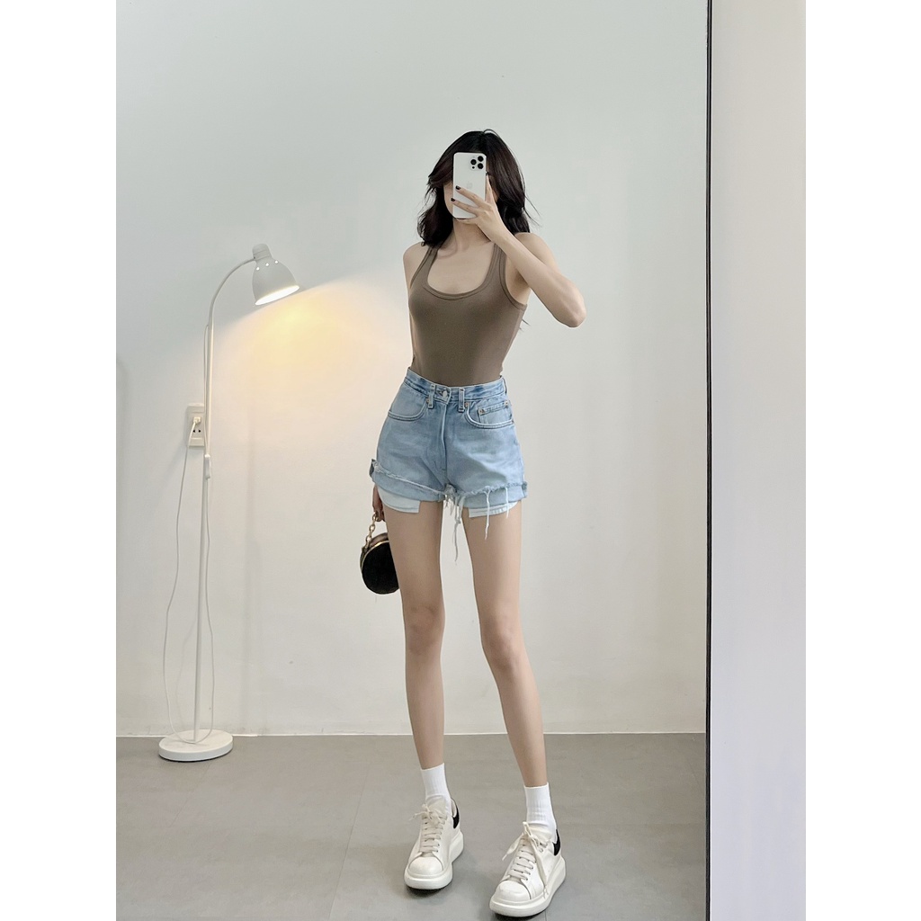 Áo bodysuit hai dây nữ ôm body I HHVINTAGE