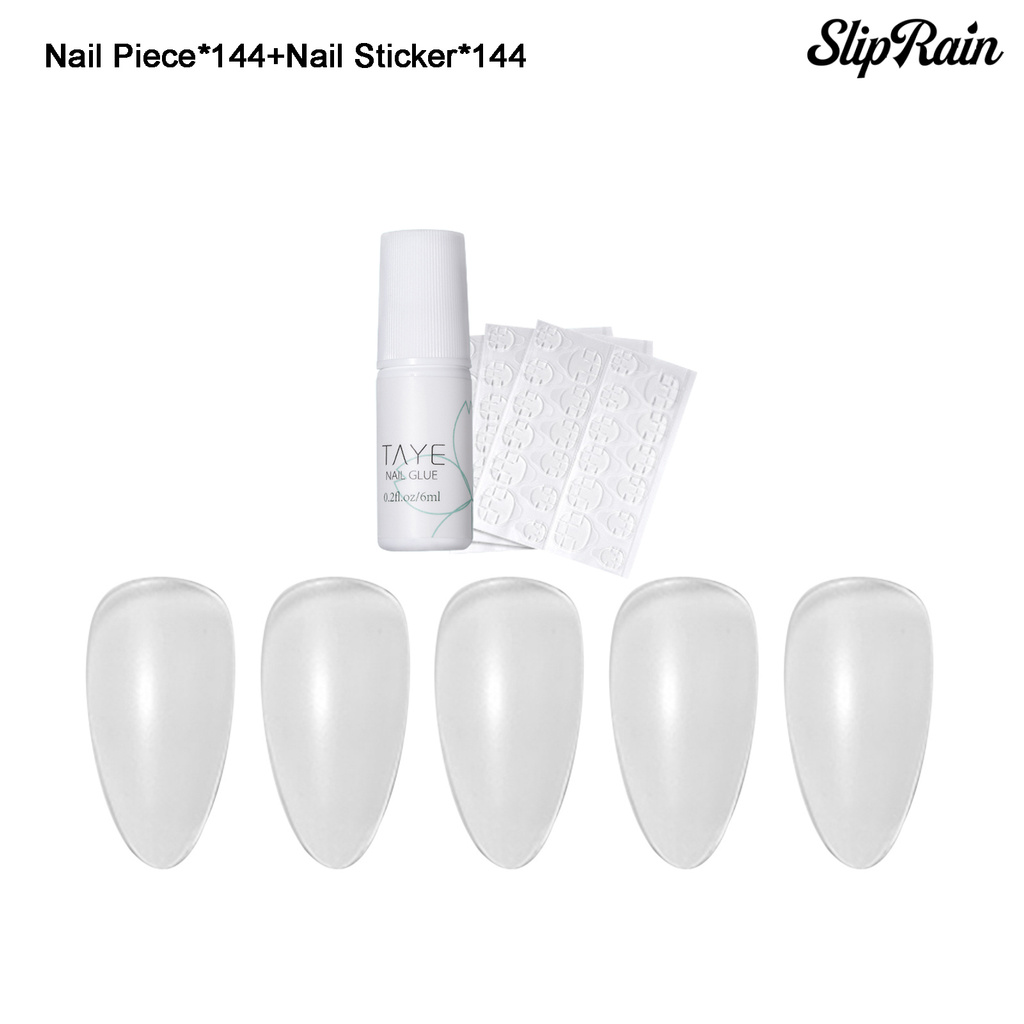 Sliprain ♥144Pcs/Set False Toenail Tip Smooth Grinding-Free Lightweight Ultra Toe Nail Tips