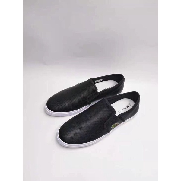 Giày lười da nam cá sấu đục lỗ lacoste