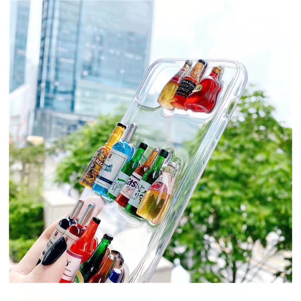 Ốp Điện Thoại Trong Suốt Chống Rơi Hình Chai Nước Cho iphone 15promax 15 15pro 14promax 13promax 12promax 12 11 pro max xs max xr 7 8plus