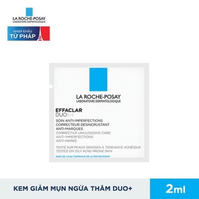 [Mini size 2ml] Larocheposay - Kem Dưỡng Giảm Mụn, Ngừa Vết Thâm 40ml Effaclar Duo+ (Không Màu)