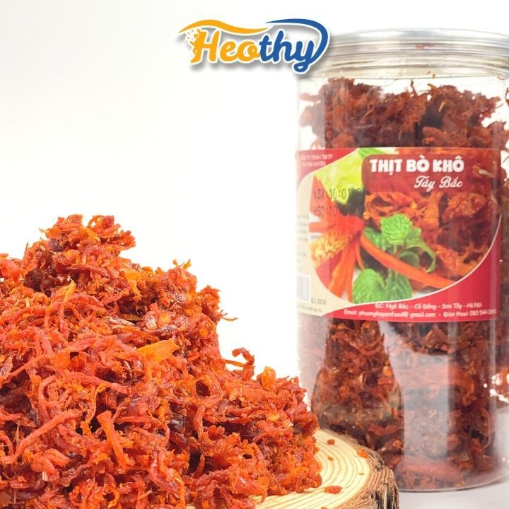 Khô bò, bò khô sợi Tây Bắc 330g Heothy Food, đồ ăn vặt Việt Nam chất lượng cao