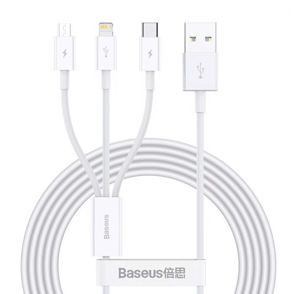 Dây sạc 3 đầu Baseus lightning micro usb type c - Cáp 3 trong 1 cho iphone samsung xiaomi 3 in 1 ...