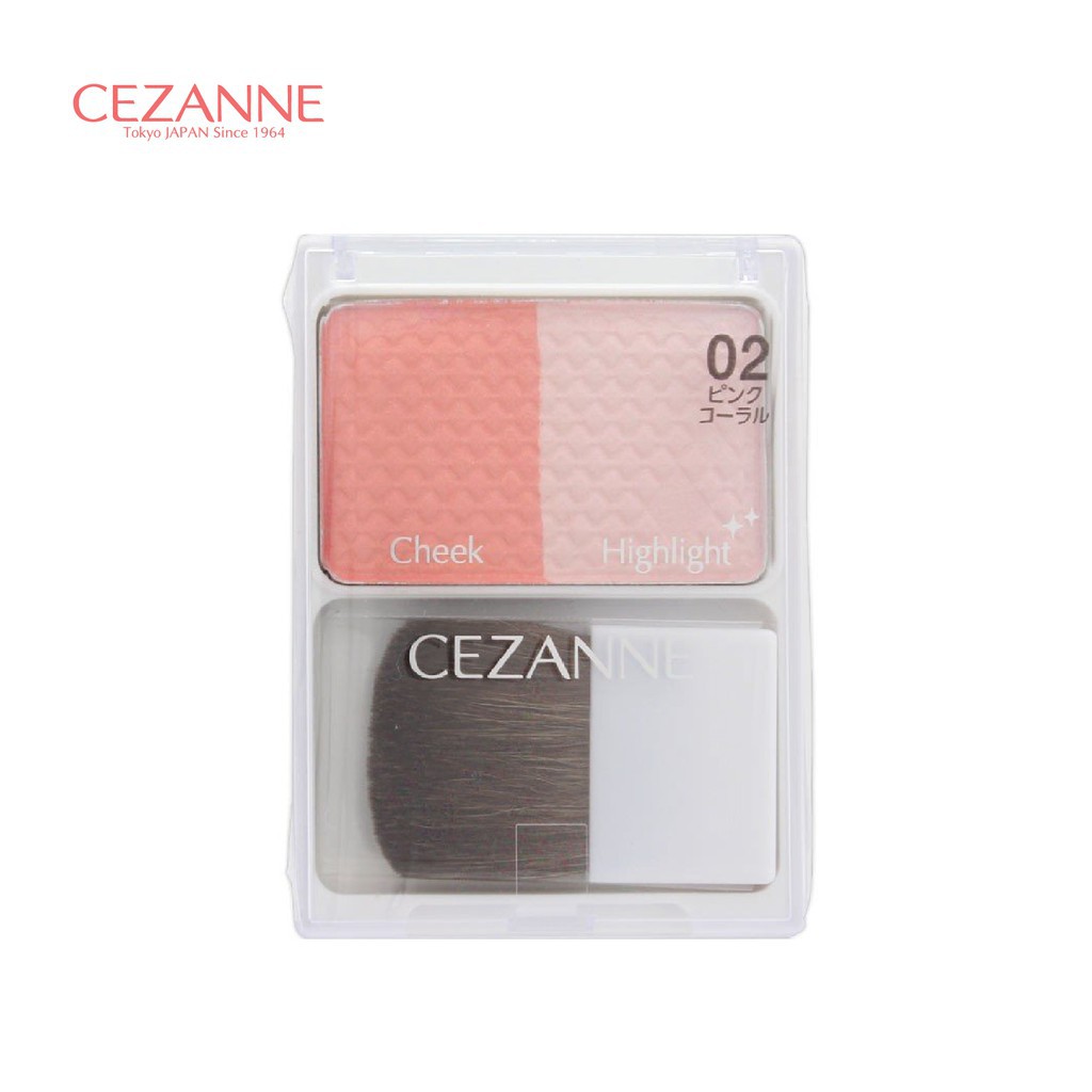 Phấn má Cezanne Cheek & Highlight #02 Pink Coral