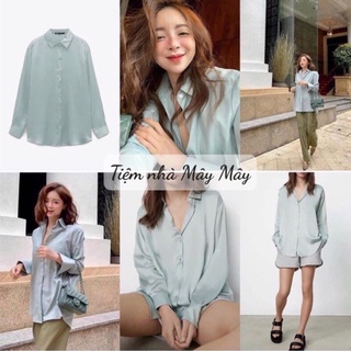 Áo Sơ Mi Lụa Satin Bóng Hàng Quảng Châu Cực Đẹp Sm114