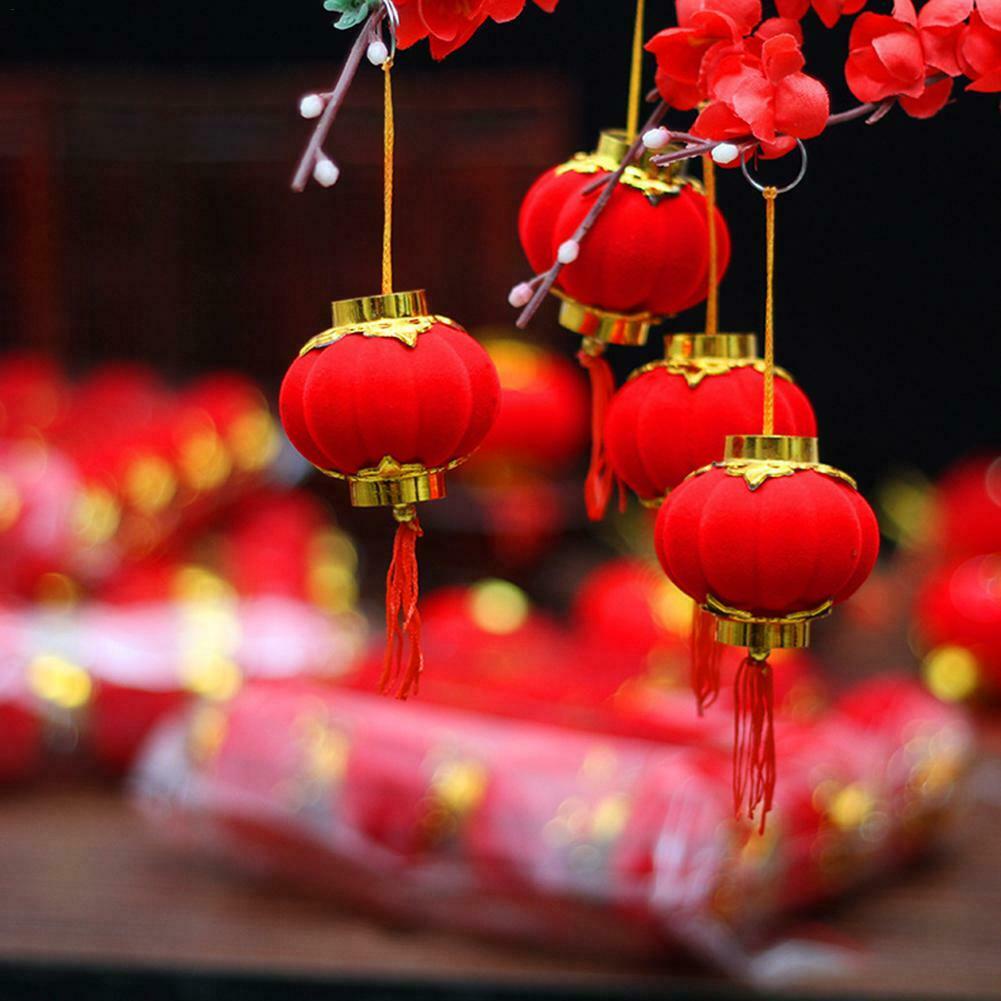 Set 30 Lồng Đèn Đỏ Trung Hoa Bằng Nhựa Trang Trí Nhà Cửa / Tiệc Năm Mới