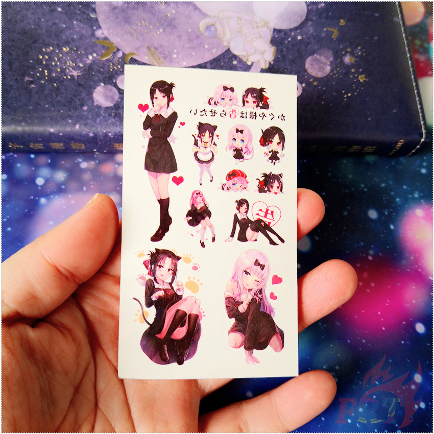 Tấm hình xăm dán tạm thời họa tiết Kaguya Sama: Love Is War - Anime Shinomiya Kaguya Fujiwara Chika