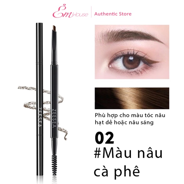 Chì Kẻ Mày 3D Đầu Dẹt ZEESEA Chống Thấm Nước  Smart Eyebrow Pencil Waterproof