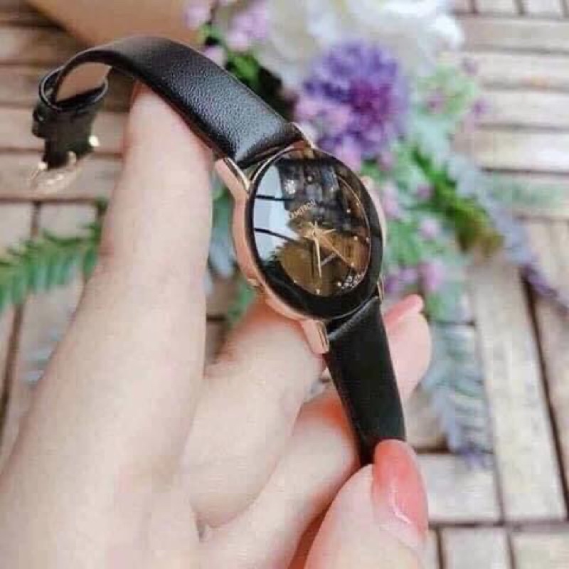 Đồng Hồ Nữ Armitron Dây da đen case 24mm