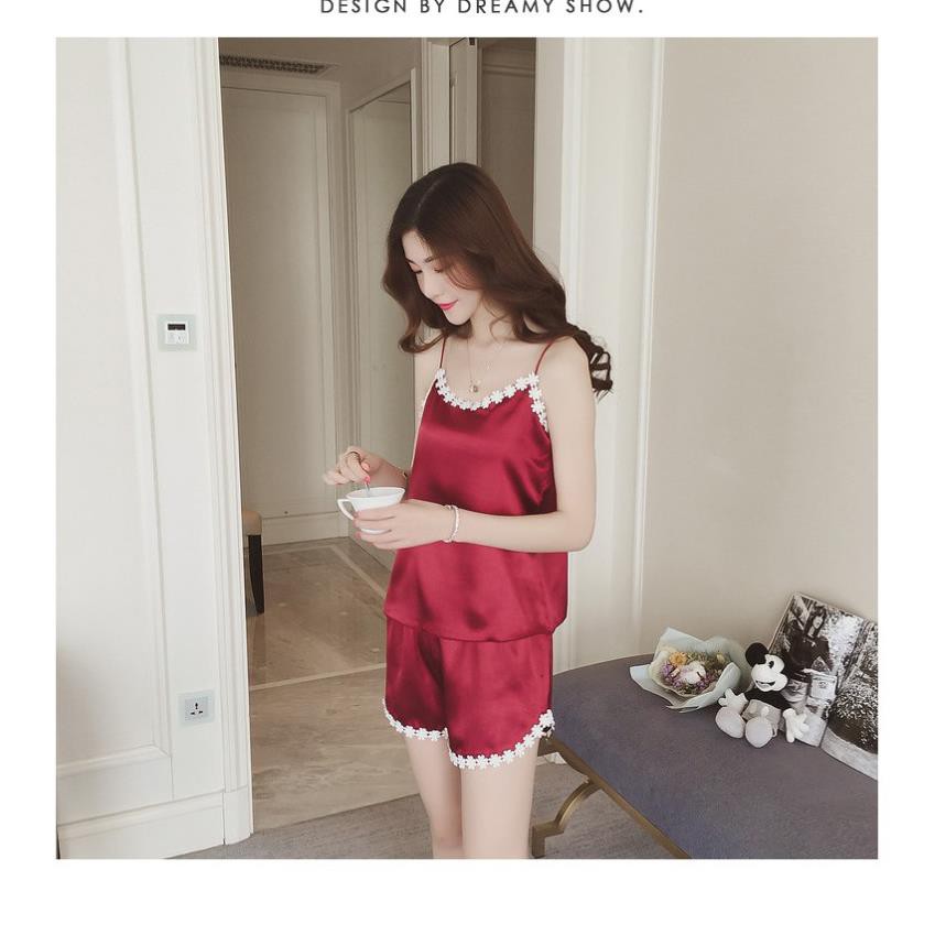 PIJAMA [FREESHIP] ĐỒ NGỦ MẶC NHÀ PHI LỤA MỎNG SIÊU XINH