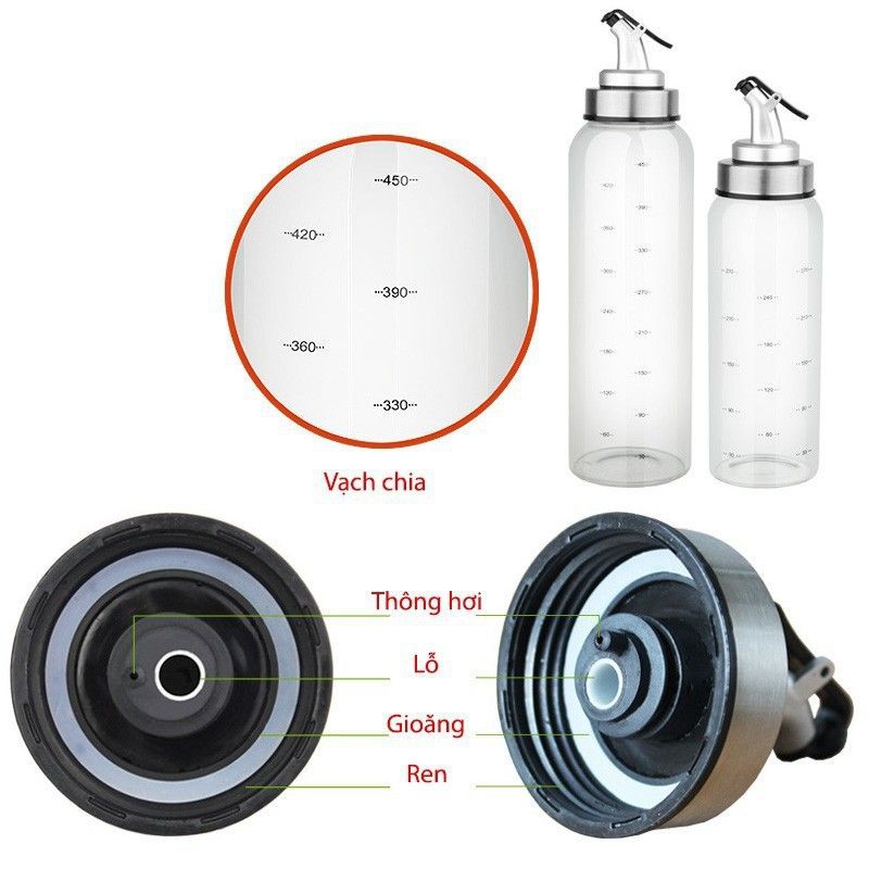 Chai Thủy Tinh Đựng Dầu Ăn, Nước Mắm, Tương,Dấm, Lọ Chiết Rót Gia Vị Vòi Bấm Tay 160ml - 200ml - 300ml - 500ml Trong Bếp | BigBuy360 - bigbuy360.vn