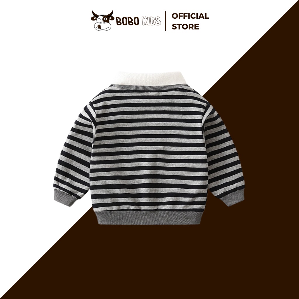 Áo Phông Giữ Nhiệt, Áo Thun Bé Trai Và Bé Gái BoBoKids Họa Tiết Kẻ Sọc Vải Cotton Mịn Tuổi từ 1,5-10 Phong Cách Hàn Quốc