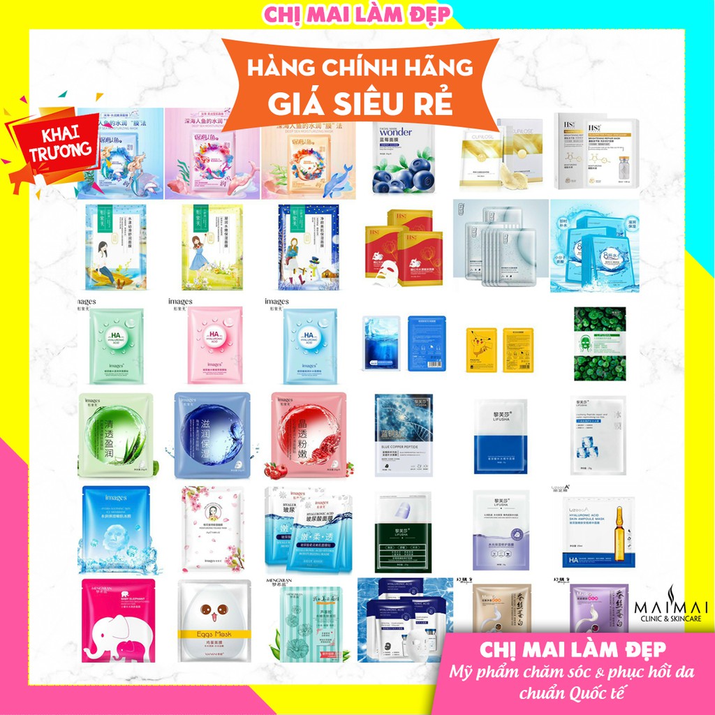 Mặt Nạ Giấy Cấp Ẩm - Mix Ngẫu Nhiên - Chị Mai Làm Đẹp