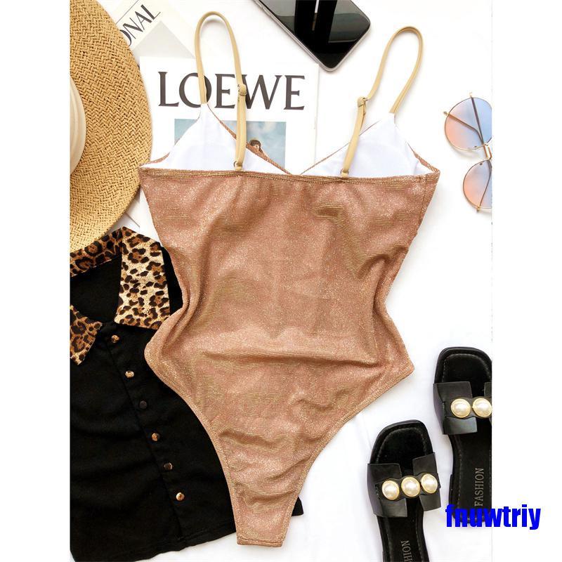 [COD]Swimwear Women Swimsuit Sexy V Neck High Cut Swimming Suit Bodysuit Beach Bathing