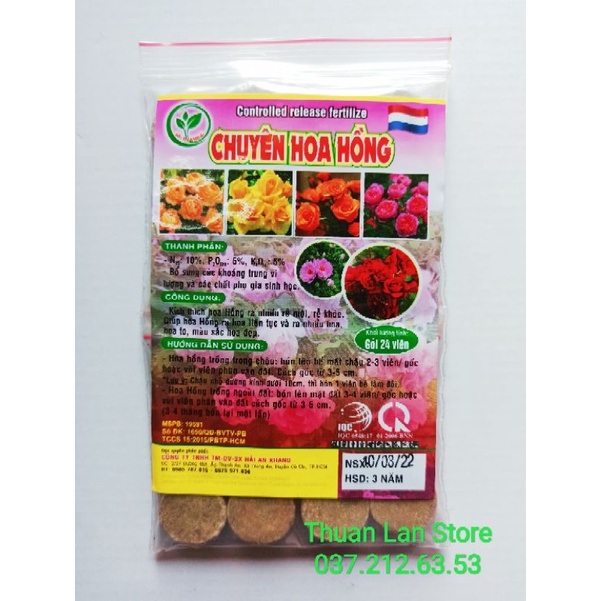 Set 2gói gồm 48viên Tan Chậm Chuyên Hoa Hồng Giúp Cây Phát Triển Tốt