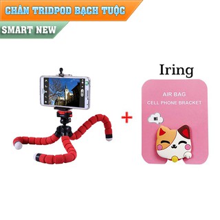 Chân Tripod Bạch Tuộc Uốn Dẻo, Kèm Giá Đỡ Điện Thoại Iring