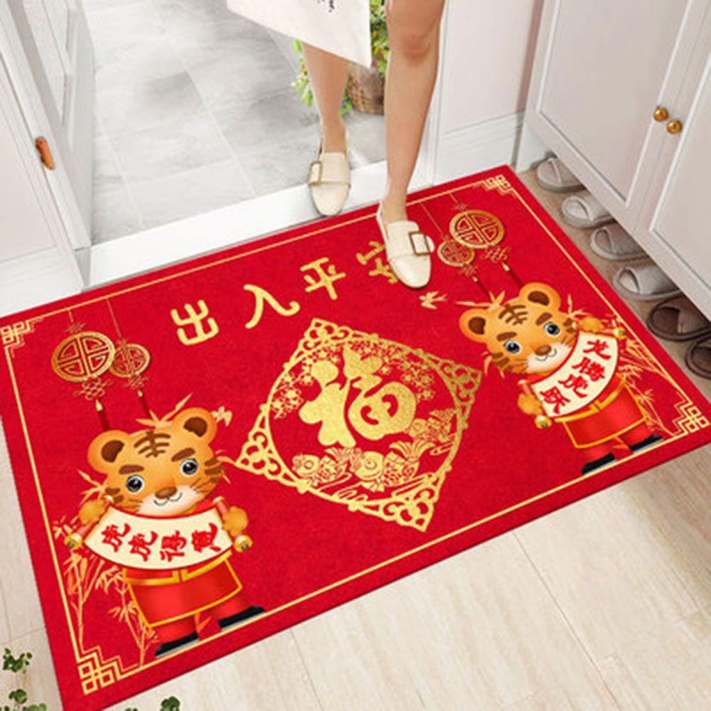 Thảm Trải Sàn Chống Trượt Màu Đỏ Mừng Năm Mới