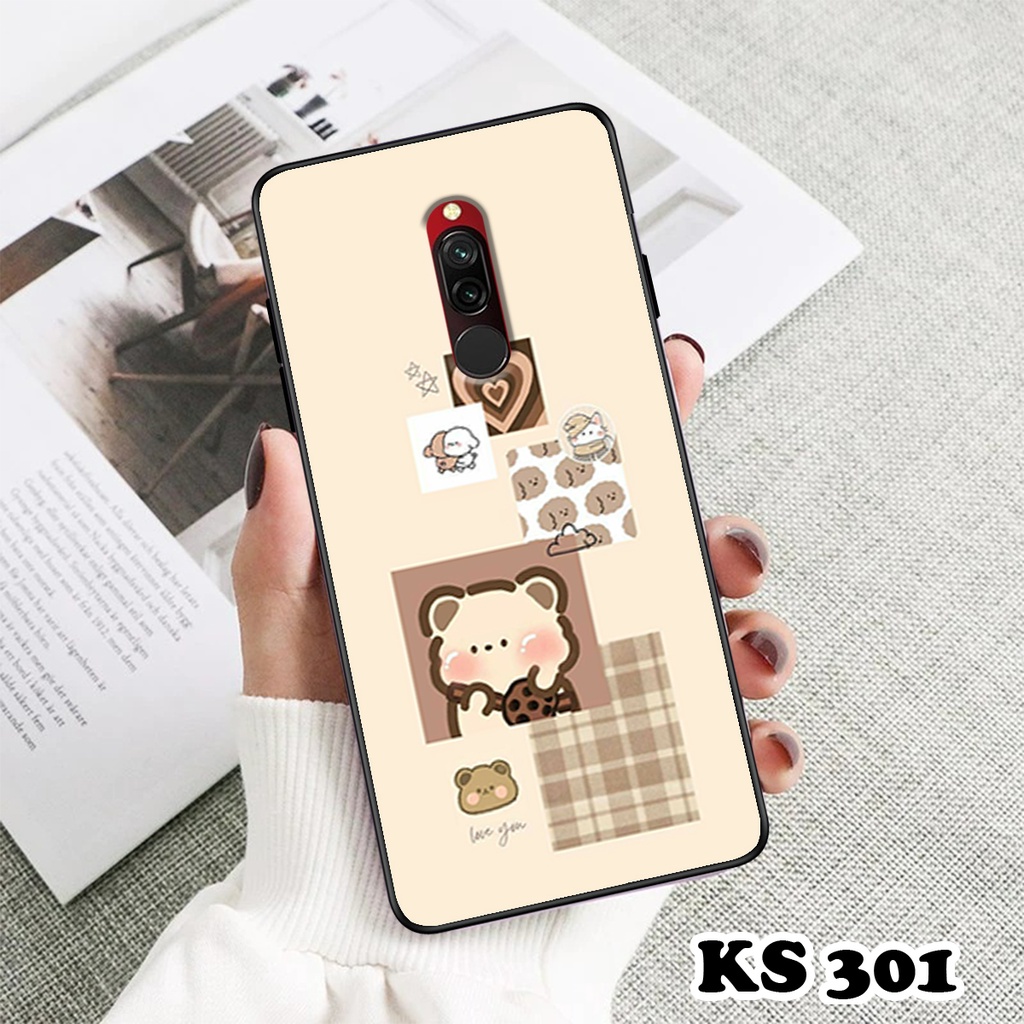 Ốp lưng Xiaomi Redmi 7 - Redmi 7A - Redmi 8 - Redmi 8A - Ốp in hình gấu &amp; thỏ đang yêu - lưng nhám viền TPU cao cấp
