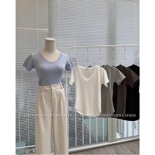 Áo phông trơn basic nhiều màu, áo phông cổ V ôm body, Lipeo.store