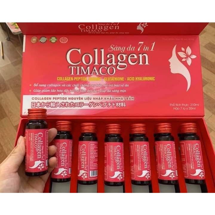Collagen Timaco Sáng da 7 in 1 - giữ nước , tái tạo tế bào , tăng độ căng mịn cho da