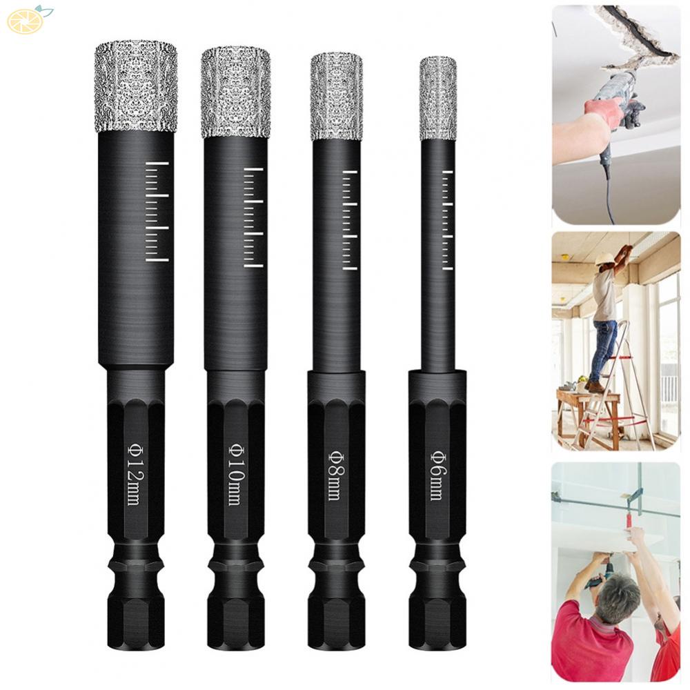 【VARSTR】Drill Bit Equipment Ceramic Glass Hard Alloy Dry Hexagonal Shank Hole Perforated