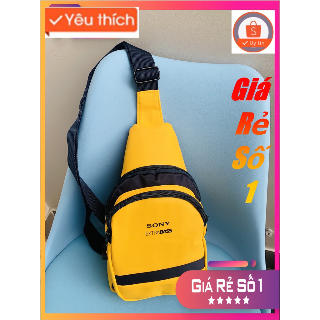 Túi đeo chéo vai Sony extrabass- Vàng- Hàng khuyến mãi sony chính hãng- có video sản phẩm thật. | BigBuy360 - bigbuy360.vn