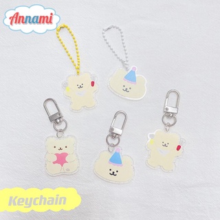 Móc khóa hình gấu hoạt hình kim tuyến lấp lánh xinh xắn