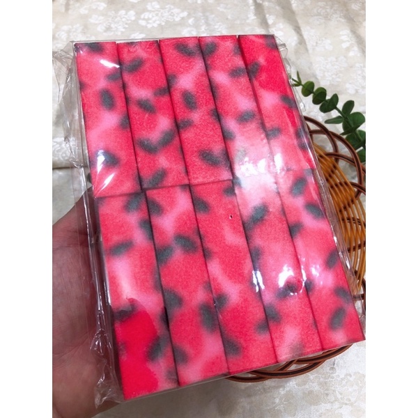 Cục chà móng tay bông bốn mặt, dũa móng, dụng cụ làm nail