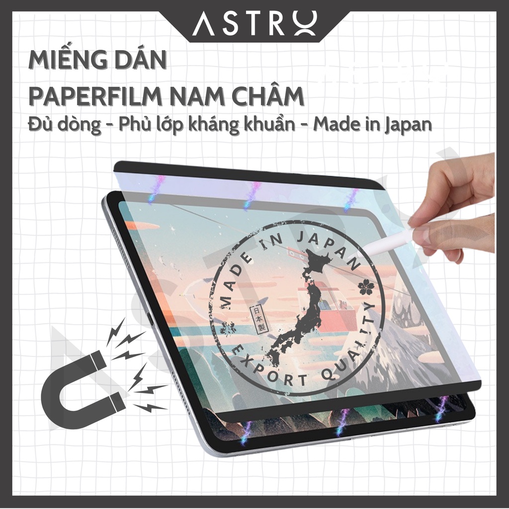 Miếng dán paperfilm tách rời tặng kèm túi đựng, paper like dành cho iPad Pro 11 Air 4 5 Gen 7 8 9