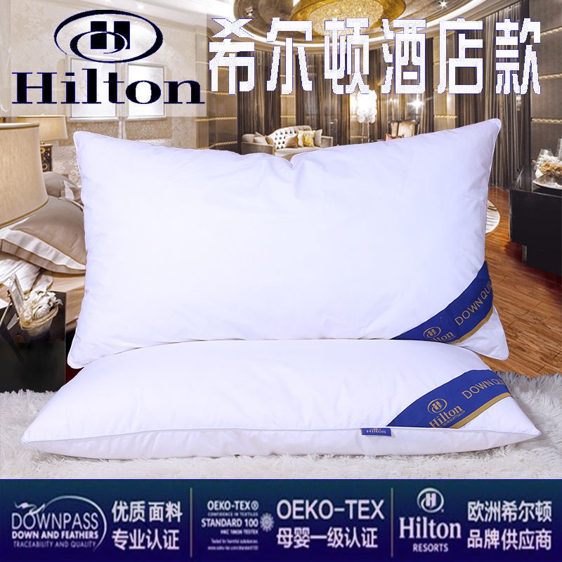 【cái gối】Gối nhung lông vũ khách sạn 5 sao Hilton gối đơn cho người lớn cao gối tốt cho bộ lõi gối t