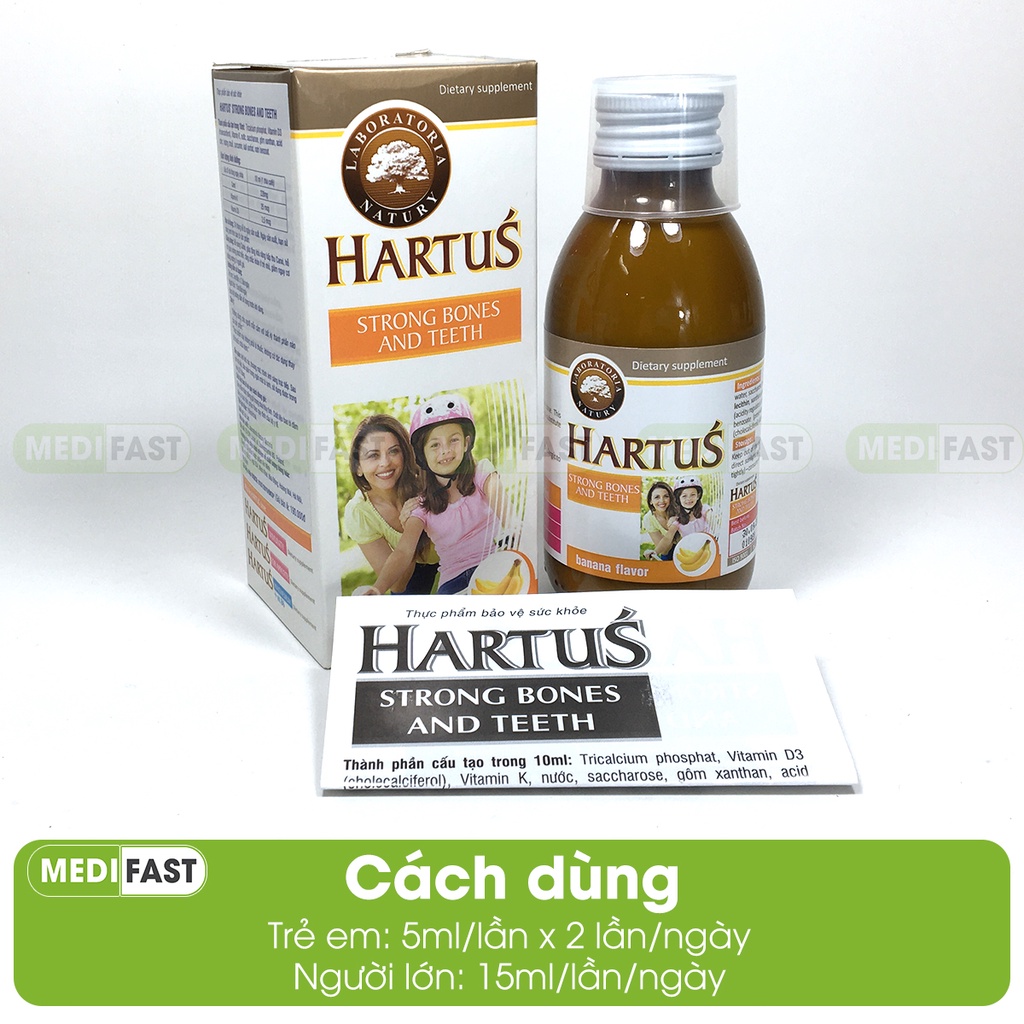 Canxi cho bé Hartus - thêm D3 và vitamin K2 giúp bé dễ hấp thu canxi tăng chiều cao tối đa -Hatus cho bé từ 4 tháng tuổi