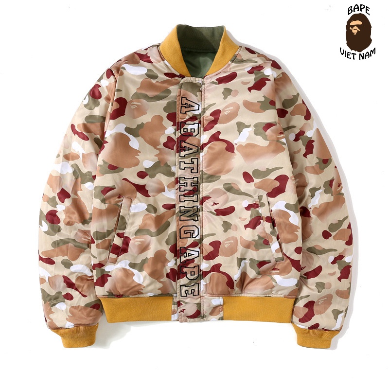 Áo khoác Bape 2 mặt mua 1 được 2 áo luôn, Bomber Jacket Bape, Oder 15 ngày hàng về Bape VN..
