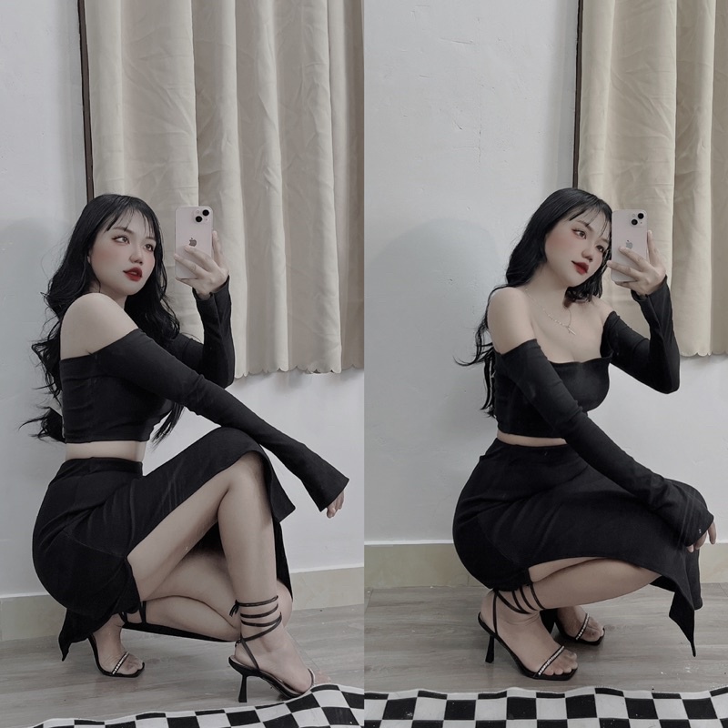 Sét áo trễ vai tay loe