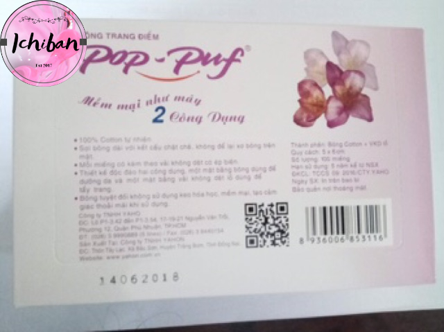 Bông trang điểm Pop Puf 100 miếng