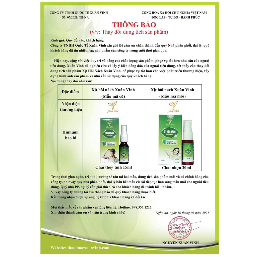 Xịt Khử Mùi Hôi Nách Xuân Vinh ❤ FREESHIP ❤ Hiệu Quả Ngay Lần Đầu Tiên Sử Dụng ❤ Dạng Xịt, Dung Tích 15ml | BigBuy360 - bigbuy360.vn