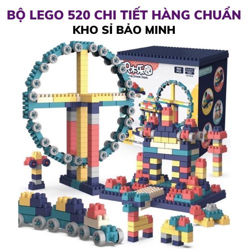 Đồ Chơi Xếp Hình 520 Chi Tiết CAO CẤP, Đồ Chơi Xếp Hình Lego Thông Minh Cho Bé