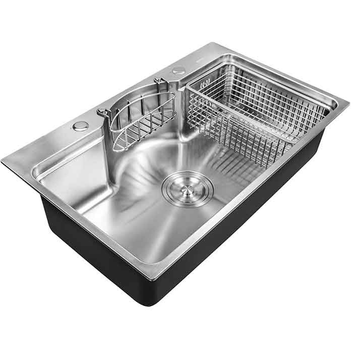 Chậu rửa chén bát Schmidt một hố 78x48cm inox 304,phủ nano bạc cao cấp dày dặn giảm tiếng ồn