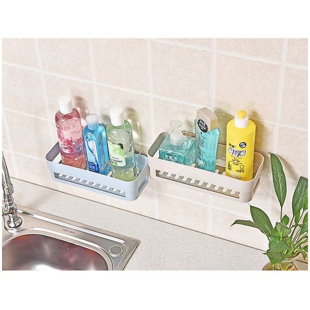 [Tổng Kho Sỉ] Kệ Nhựa Chữ Nhật B24CN Mới Về - Đựng Để Đồ Nhà Tắm - Nhà Bếp - Miếng Dính Đôi Siêu Chắc