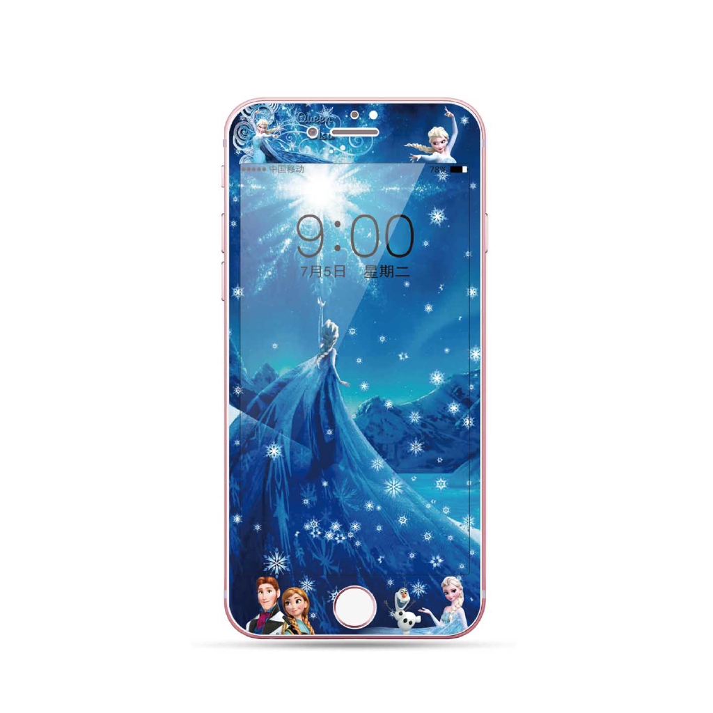 Miếng Dán Bảo Vệ Màn Hình Điện Thoại In Hình Công Chúa Elsa Cho Iphone8 7plus I6 6s 6plus