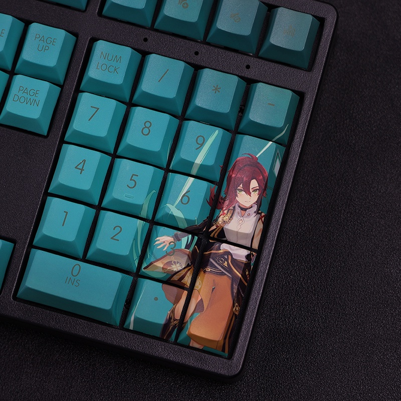 Keycaps chủ đề Genshin Impact keycaps Shikanoin Heizou keycaps Anime keycaps Cherry profile PBT Dye-thăng hoa bàn phím cơ học keycaps 108 phím