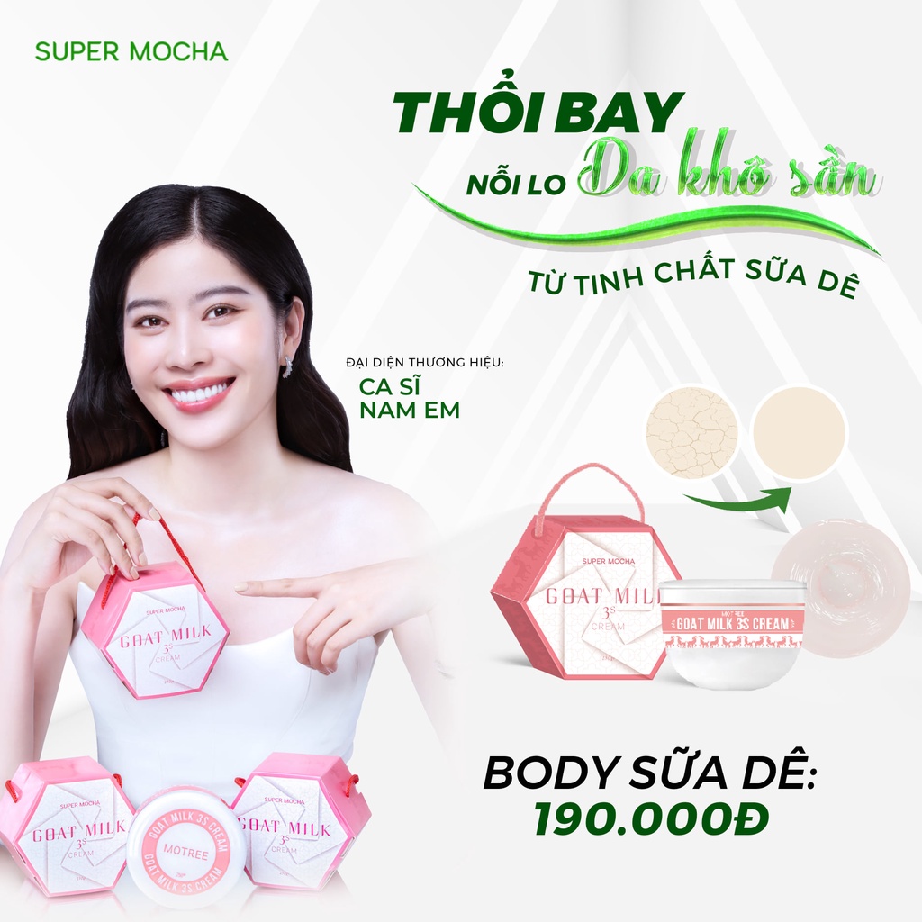 Kem body dưỡng trắng da body cấp ẩm Super Mocha