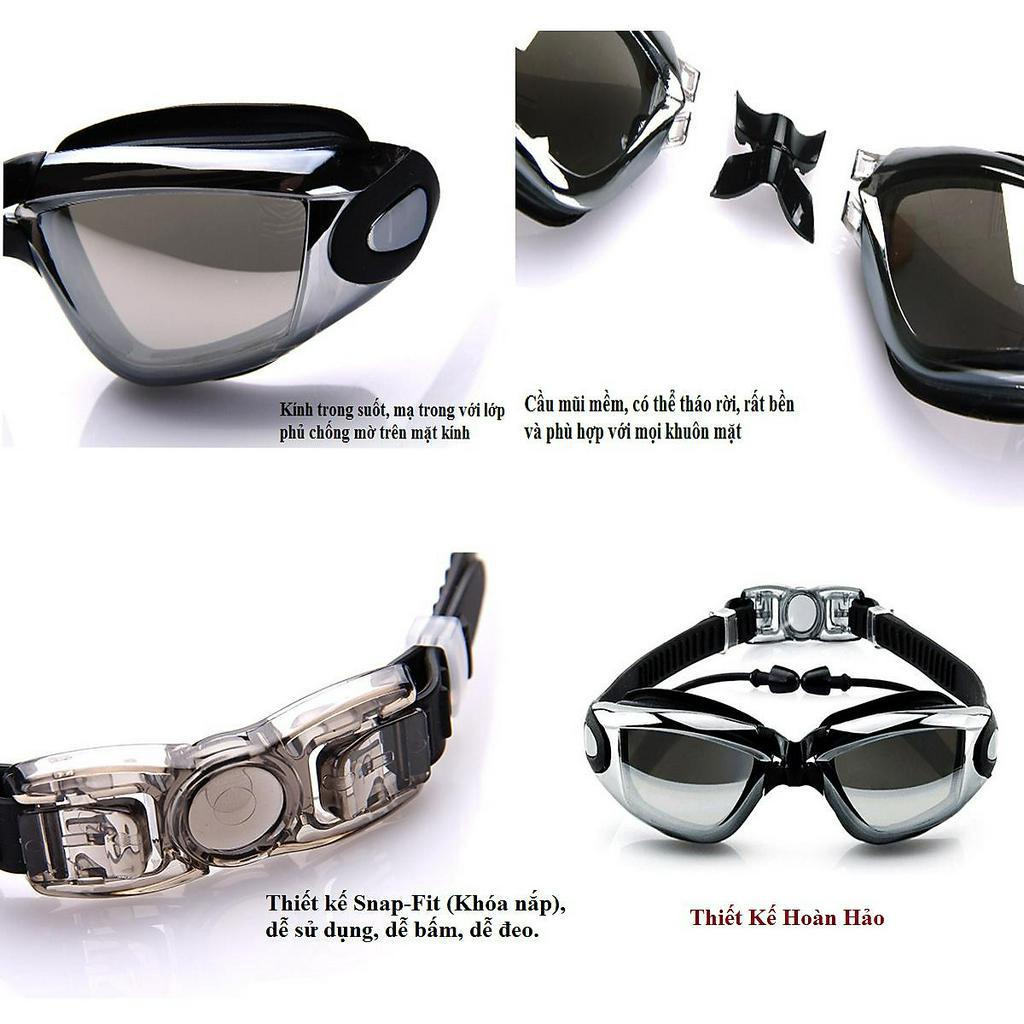 Kính Bơi Người Lớn Nam Nữ Cao Cấp miDoctor - Tặng Kèm Bịt Tai + Hộp Đựng Kính - Hàng Chính Hãng