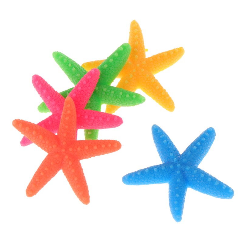 Set 5 sao biển giả nhiều màu sắc bằng resin dành cho trang trí bể cá