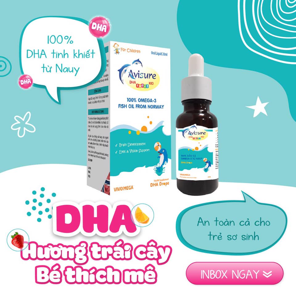 Avisure DHA Smart Kid Cho Trẻ Sơ Sinh 100% Dầu Cá Tự Nhiên